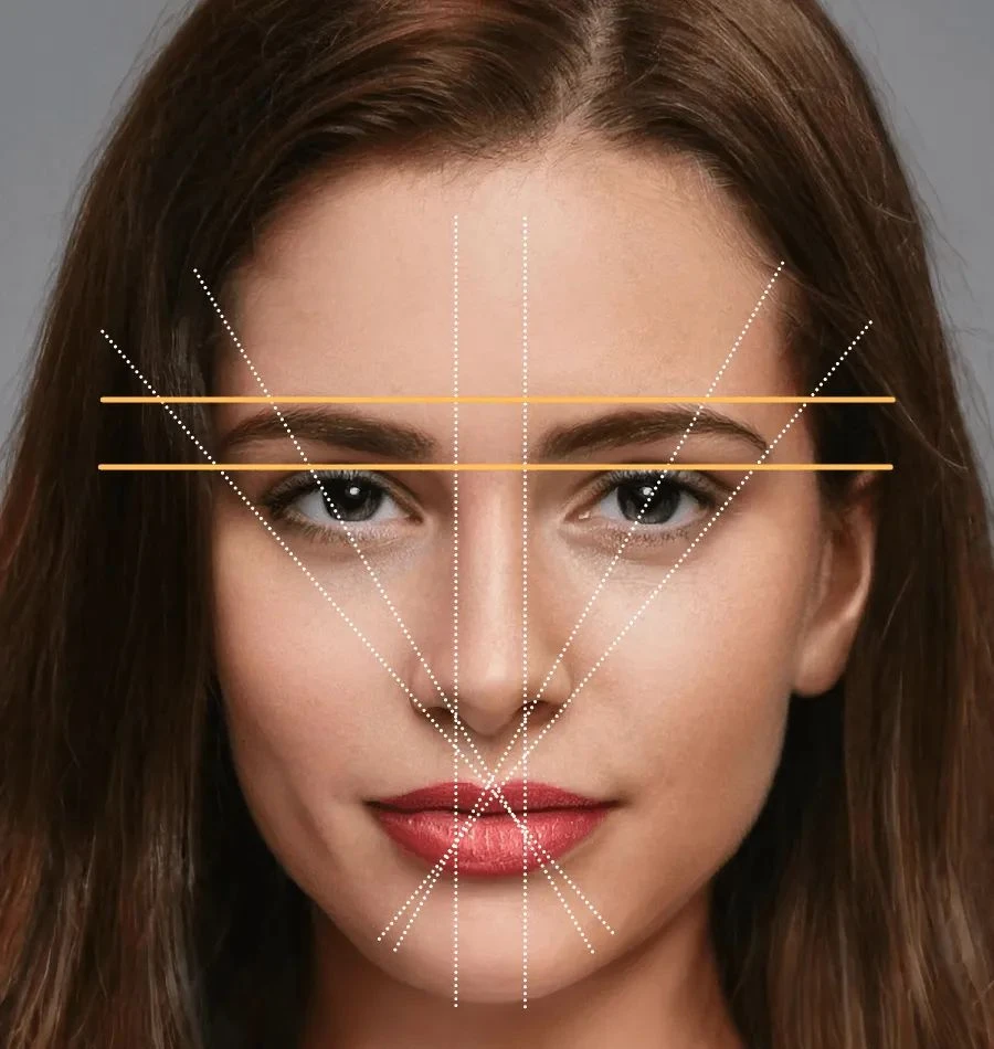 Eyebrow shape with measurement with styling