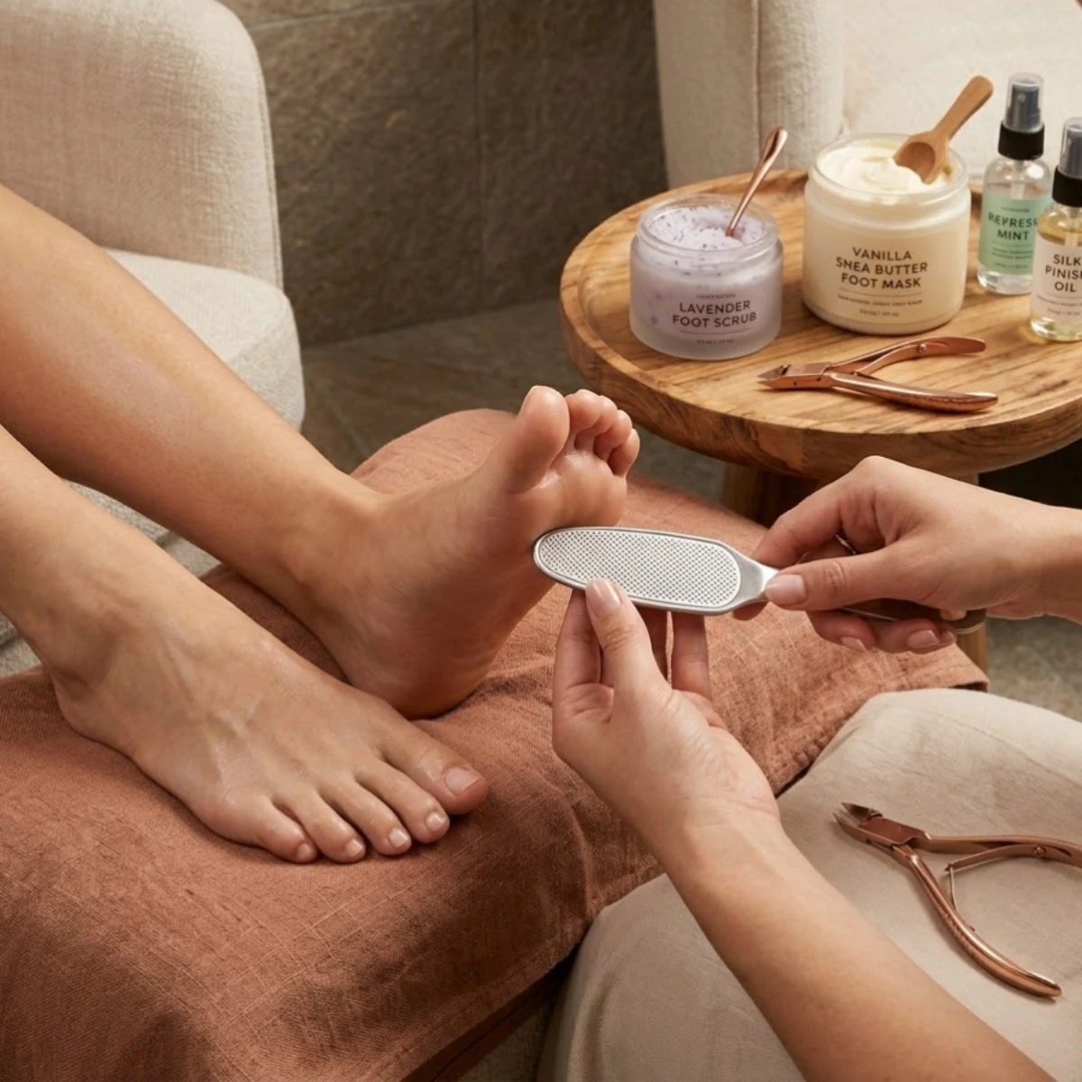 Cut and file feet