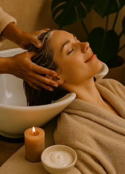 Head massage With oil